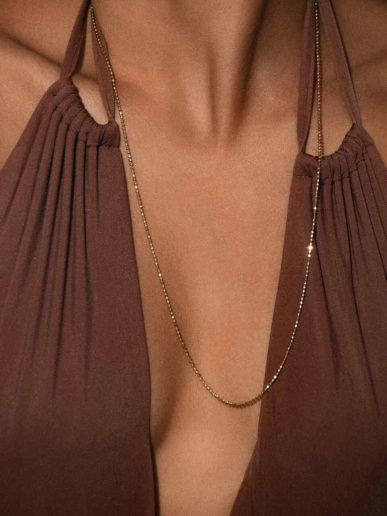 Nashira Arno diamond cut chain necklace long  