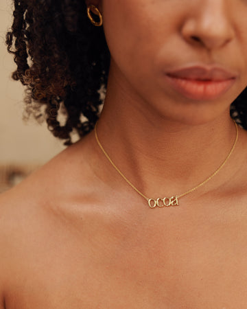 14K Solid Gold La Palabra Necklace - Nashira Arno Studio