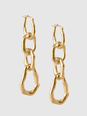 Nashira Arno Unda Modular Chain Link Earrings Gold Main